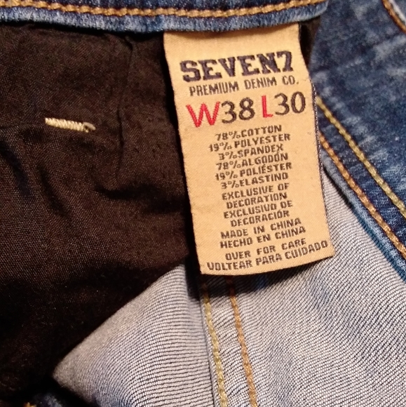 2/$15 Seven7 Slim Straight Fit Jeans 38x30 - Picture 6 of 6